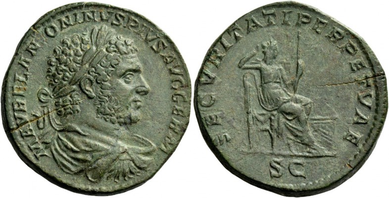 The Roman Empire 
 Caracalla, 198 – 217 
 Sestertius 214-217, Æ 27.85 g. M AVR...