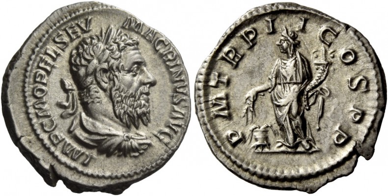 The Roman Empire 
 Macrinus, 217 – 218 
 Denarius December 217, AR 3.44 g. IMP...