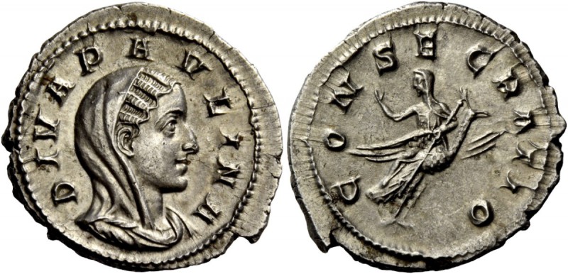 The Roman Empire 
 Paulina, wife of Maximinus I 
 Denarius circa 236, AR 2.86 ...
