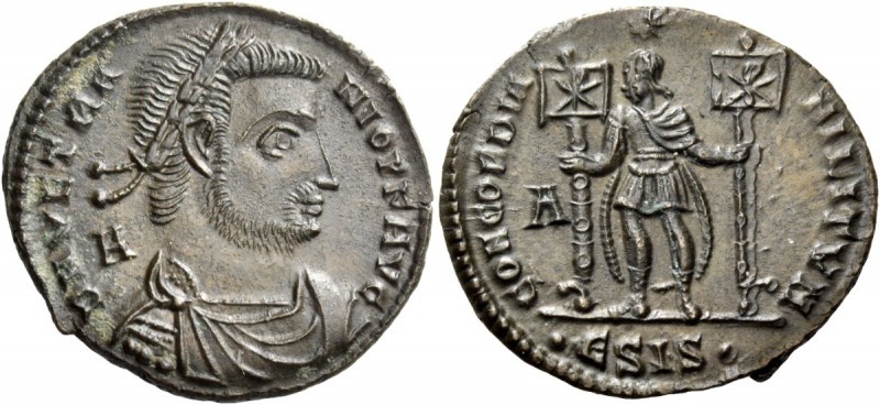 The Roman Empire 
 Vetranio, 350 
 AE2, Siscia 350, Æ 5.11 g. D N VETRA – NIO ...