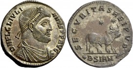 The Roman Empire 
 Julian II, 360 – 363 
 AE1, Sirmium 361-363, Æ 8.78 D N FL CL IVLI – IANVS PF AVG Pearl-diademed, draped and cuirassed bust r. Re...