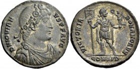 The Roman Empire 
 Jovian, 363 – 364 
 AE1, Constantinople 363-364, Æ 8.62 g. D N IOVIAN – VS P F AVG Rosette-diademed, draped and cuirassed bust r....