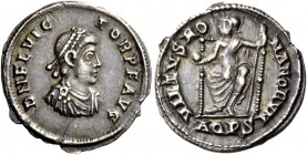 The Roman Empire 
 Flavius Victor, 387 – 388 
 Reduced Siliqua, Aquilea 387-388, AR 1.61 g. D N FL VIC – TOR P F AVG Pearl-diademed, draped and cuir...