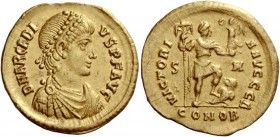 The Roman Empire 
 Arcadius, 383 – 408 
 Solidus, Sirmium 393-395, AV 4.41 g. D N ARCADI – VS P F AVG Pearl-diademed, draped and cuirassed bust r. R...