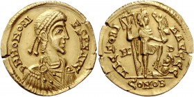 The Roman Empire 
 Honorius, 393 – 423 
 The Suevi . Pseudo-imperial coinage. In the name of Honorius, 393-423. Solidus, uncertain mint in northern ...