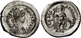 The Roman Empire 
 Theodosius II, 402 – 450 
 Theodosius II started his long reign as a little boy and is shown accordingly as a child on his early ...