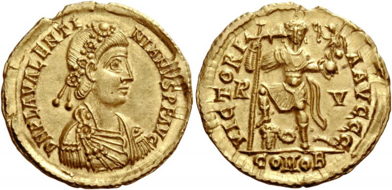 The Roman Empire 
 Valentinian III, 425 – 455 
 Solidus, Ravenna 430-445, AV 4...