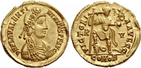 The Roman Empire 
 Valentinian III, 425 – 455 
 Solidus, Ravenna 430-445, AV 4.48 g. D N VALENTI – NIANVS P F AVG Rosette-diademed, draped and cuira...