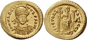 The Roman Empire 
 Marcian, 450 – 457 
 Solidus, Constantinopolis 450-457, AV 4.46 g. D N MARCIA – NVS P F AVG Helmeted, pearl-diademed and cuirasse...