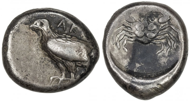 AKRAGAS: AR didrachm (8.83g), SNG ANS 937; HGC-2, 94, struck ca 495-480 BC, sea ...