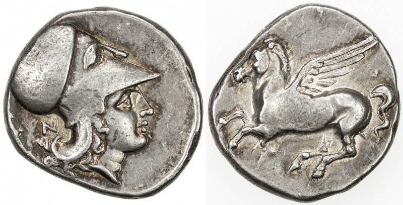CORINTH: ca. 375-300 BC, AR stater (8.59g), head of Athena to left, wearing Cori...