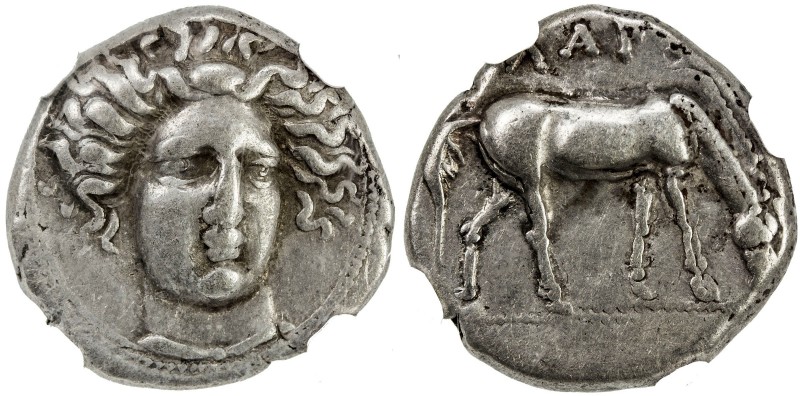 THESSALY: ca. 405-370 BC, AR drachm (6.03g), Larissa, head of the nymph Larissa ...