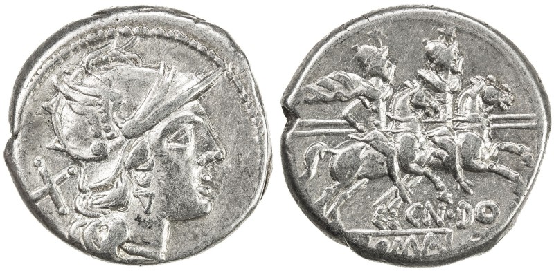 ROMAN REPUBLIC: Cn. Domitius Ahenobarbus, AR denarius (4.06g), Rome, Crawford-14...