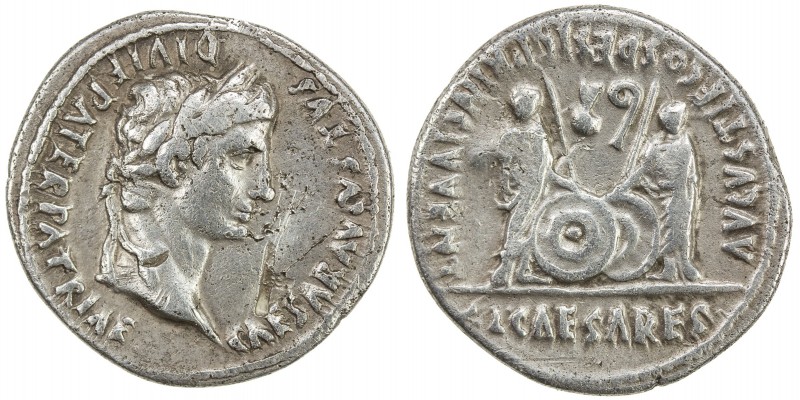 ROMAN EMPIRE: Augustus, 27 BC - 14 AD, AR denarius (3.74g), Lugdunum, RIC-207; R...
