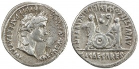 ROMAN EMPIRE: Augustus, 27 BC - 14 AD, AR denarius (3.74g), Lugdunum, RIC-207; RSC-43, struck 2 BC to 4 AD, laureate head right, CAESAR AVGVSTVS / DIV...