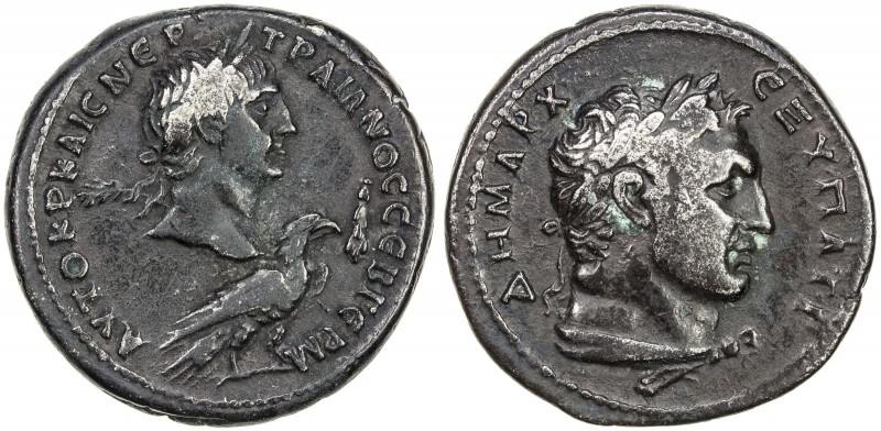 ROMAN EMPIRE: Trajan, 98-117 AD, AR tetradrachm (14.27g), Antioch, laureate head...