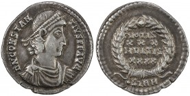 ROMAN EMPIRE: Constantius II, 337-361 AD, AE siliqua (3.17g), Sirmium, RIC-17; RSC-342-3f, struck 351-355 AD, pearl-diademed bust right, draped and cu...