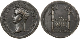 PADUAN & LATER IMITATIONS: ROMAN EMPIRE: Tiberius, as Caesar, 4-14 AD, AE cast "sestertius" (22.91g), Lawrence-5; Klawans 2, Paduan medal after Giovan...