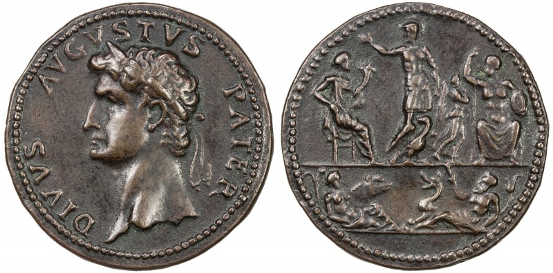 PADUAN & LATER IMITATIONS: ROMAN EMPIRE: Divus Augustus, died 14 AD, AE cast med...