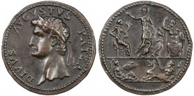 PADUAN & LATER IMITATIONS: ROMAN EMPIRE: Divus Augustus, died 14 AD, AE cast medal (20.03g), Klawans-5 & 73; Alföldi-117, Paduan medal after Giovanni ...