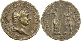 PADUAN & LATER IMITATIONS: ROMAN EMPIRE: Vitellius, 69 AD, AE cast "sestertius" (21.35g), Lawrence-27; Klawans-1, Paduan medal after Giovanni Cavino, ...