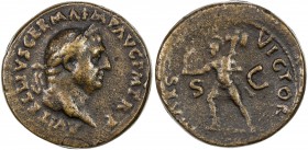 PADUAN & LATER IMITATIONS: ROMAN EMPIRE: Vitellius, 69 AD, AE cast "sestertius" (36.14g), Lawrence-28 var, 19th century imitation of Vitellius Paduan ...