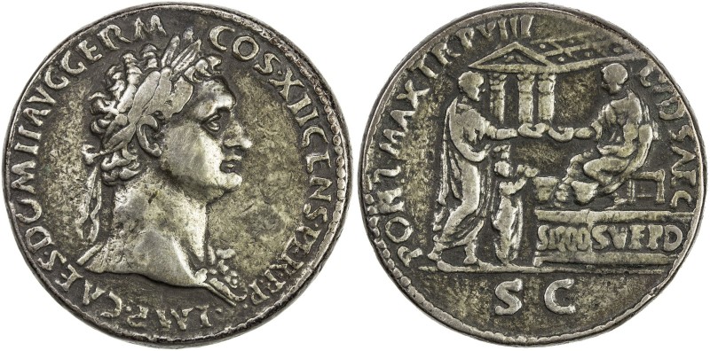 PADUAN & LATER IMITATIONS: ROMAN EMPIRE: Domitian, 81-96 AD, white metal cast "s...