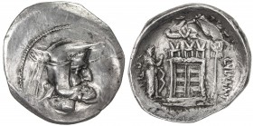PERSIS KINGDOM: Vadfradad I (Autophradates), 3rd century BC, AR tetradrachm, Alram-533, cf. Sunrise-570, king's head right, with moustache, wearing di...