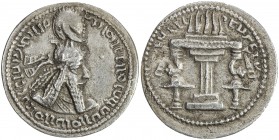 SASANIAN KINGDOM: Ardashir I, 224-241, AR hemidrachm (2.19g), G-11, Saeedi-64, king's bust right, with long beard and long hair, diademed & wearing ko...