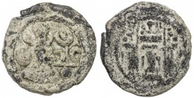 SASANIAN KINGDOM: Shahpur II, 309-379, lead unit (2.94g), G-—, SNS�—, tamgha right of the bust on the obverse, standard reverse, appears to be unpubli...