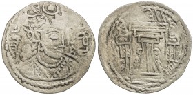 HEPHTHALITE: Tobazoni, 5th century, AR drachm (2.85g), G-32var, Vondrovec-32, design derived from the Sasanian issues of Varahran IV (388-399), early ...