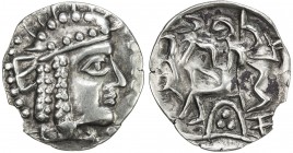 YUEH CHI: Anonymous, after 130 BC, AR tetradrachm (8.82g), Mitch-IG-494, Alram-1229, Central Asian imitation based on the Indo-Greek tetradrachm of Eu...