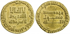 ABBASID: al-Mahdi, 775-785, AV dinar (4.02g), NM, AH160, A-214, slightly clipped, VF.
Estimate: USD 170 - 200