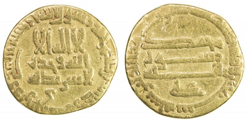 ABBASID: al-Rashid, 786-809, AV dinar (3.72g), NM (Egypt), AH170, A-218.6, citin...