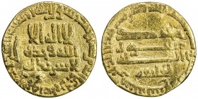 ABBASID: al-Rashid, 786-809, AV dinar (3.85g), NM (Egypt), AH189, A-218.13, inscribed li'l-khalifa below reverse field, clipped, Fine.
Estimate: USD ...
