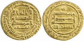 ABBASID: al-Mu'tamid, 870-892, AV dinar (4.01g), Madinat al-Salam, AH259, A-239.1, Bernardi-173Jh, Fine to VF, ex Jim Farr Collection. 
Estimate: USD...