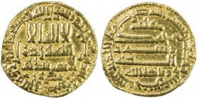 AGHLABID: Ziyadat Allah I, 816-837, AV dinar (4.21g), NM (as always), AH215, A-438, citing Masrur on obverse, polished, possibly removed from jewelry,...