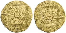 ZIYANID: Abu Ziyan Muhammad II, 1394-1399, AV dinar (4.42g), Tilimsan (Tlemcen), ND, A-B516, H-—, reverse legend within the square is duriba bi'l-madi...