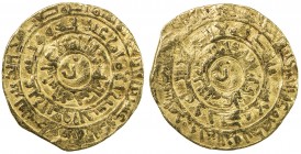 FATIMID: al-Zahir, 1021-1036, AV dinar (4.12g), Filastin, AH423, A-714.2, Nicol-1503, with Arabic letter "Z" in center both sides, scruffy surfaces, F...