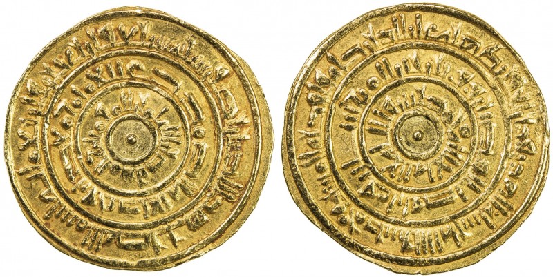 FATIMID: al-Mustansir, 1036-1094, AV dinar (4.34g), Sur (Tyre), AH447, A-719A, N...