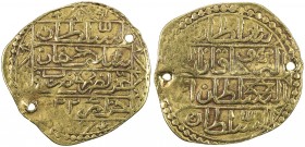 ALGIERS: Selim III, 1789-1807, AV sultani (3.24g), Jaza'ir (Jezayir), AH1222, KM-51, octogram design (used only in AH1221-1222 for Selim), pierced twi...