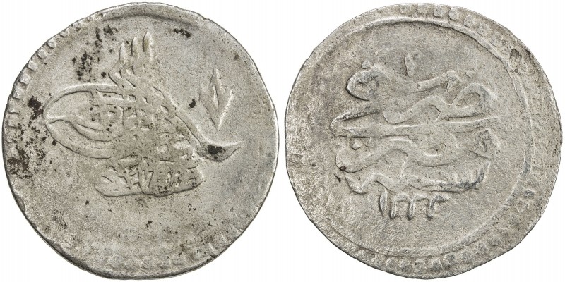 EGYPT: Mustafa IV, 1807-1808, AR qirsh (40 para) (9.30g), Misr, AH1222 year 1, K...