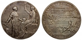 EGYPT: AR medal, 1869, 60mm, Paris Mint Suez Canal Completion Silver Medal by Oscar Roty, L'EPARGNE FRANÇAISE PREPARE LA PAIX DV MONDE around two alle...