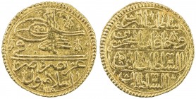 TURKEY: Ahmed III, 1703-1730, AV zeri mahbub (2.61g), Islambul, AH1115, KM-168, initial #35, bold VF, ex Ahmed Sultan Collection. 
Estimate: USD 150 ...