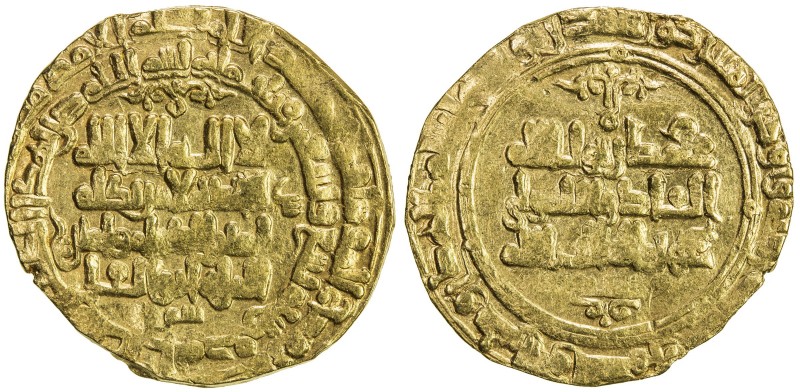 GHAZNAVID: Mahmud, 999-1030, AV dinar (4.35g), Nishapur, AH399, A-1606, letter "...