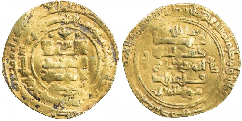 GHAZNAVID: Farrukhzad, 1053-1059, AV dinar (4.11g), Ghazna, AH443 (sic), A-1633,...