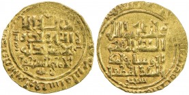 GREAT SELJUQ: Sanjar, 1099-1118, AV dinar (2.60g), Nishapur, AH509, A-1685.1, citing the overlord Abu Shuja' Muhammad, clear mint & date, VF to EF.
E...