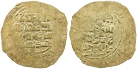 KHWARIZMSHAH: Muhammad, 1200-1220, AV dinar (5.19g), MM, DM, A-1712S, standard obverse, Shi'ite kalima reverse, about 25% flat, appears to be unpublis...