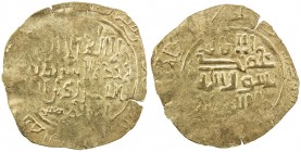 GREAT MONGOLS: Anonymous, ca. 1220s-1240s, AV dinar (3.14g), NM, ND, A-A1967, citing the Abbasid caliph al-Nasir below the obverse, crude VF.
Estimat...