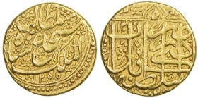 DURRANI: Shah Shuja', 1839-1842, AV mohur (10.87g), Kabul, AH1255, A-3144, 1 testmark, lovely strike, bold VF, RR. Shah Shuja's fifth reign was as nom...